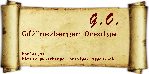 Günszberger Orsolya névjegykártya